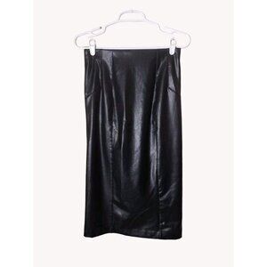 BBJ Skirt Small Black Pull On Faux Leather